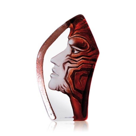 Red Orchid Mats Jonasson クリスタル Art Glass Crystal Cardinal Sculpture — AllSculptures